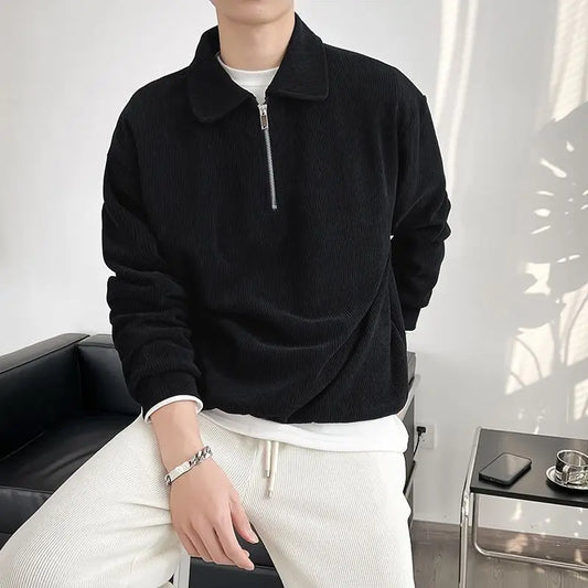Men's Zippered Long Sleeve Shirt