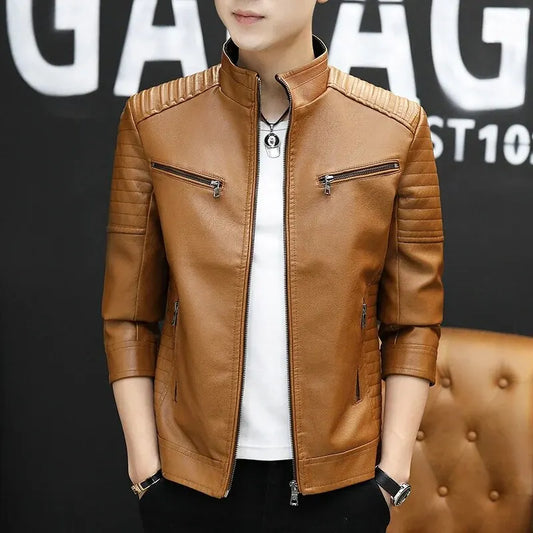 Men's Genuine Leather Biker Jacket