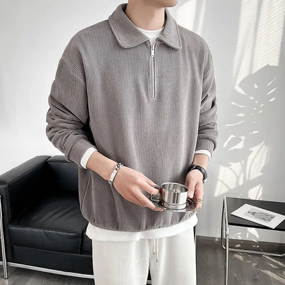 Men's Zippered Long Sleeve Shirt