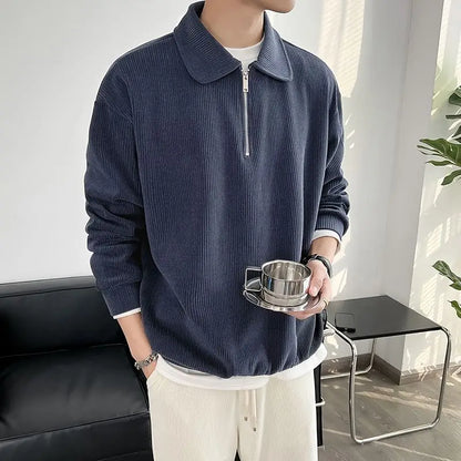 Men's Zippered Long Sleeve Shirt