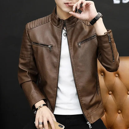 Men's Genuine Leather Biker Jacket