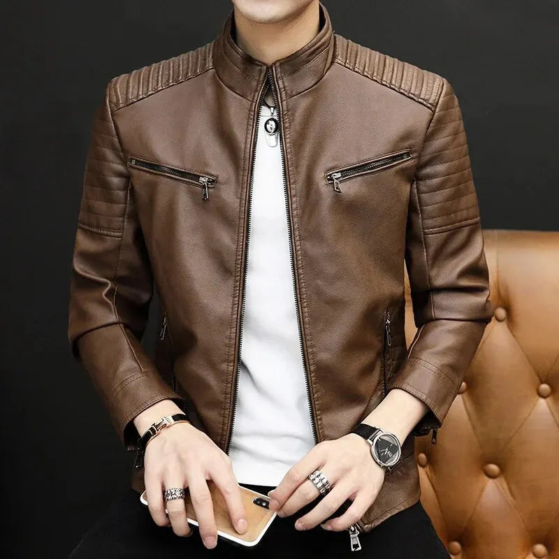Men's Genuine Leather Biker Jacket