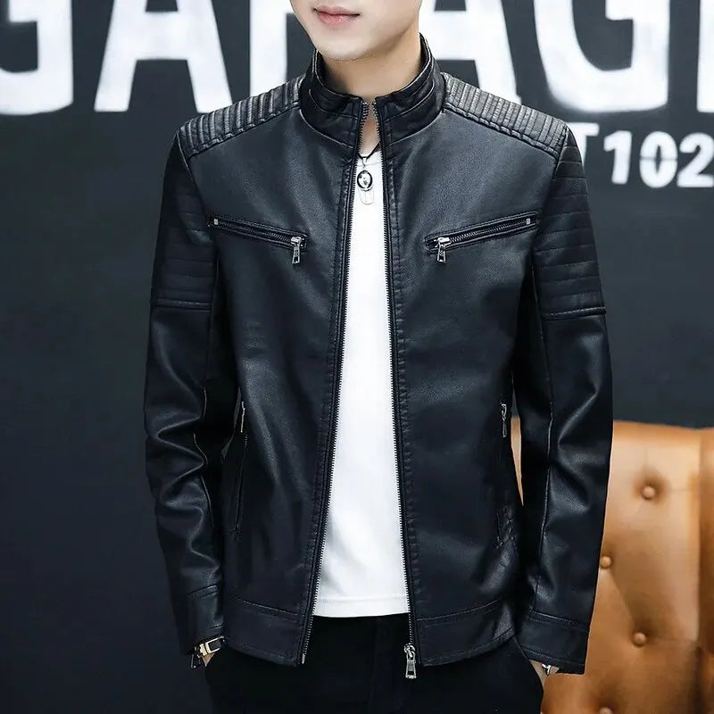 Men's Genuine Leather Biker Jacket
