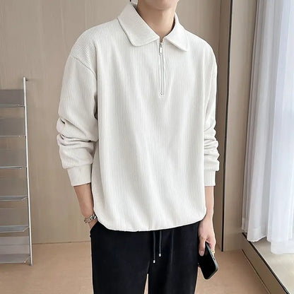 Men's Zippered Long Sleeve Shirt
