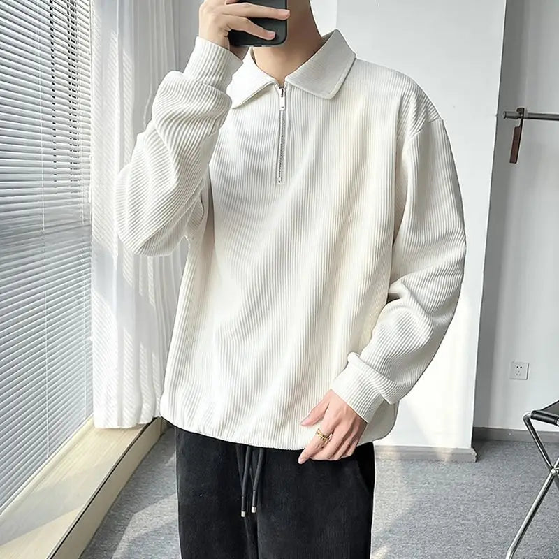 Men's Zippered Long Sleeve Shirt