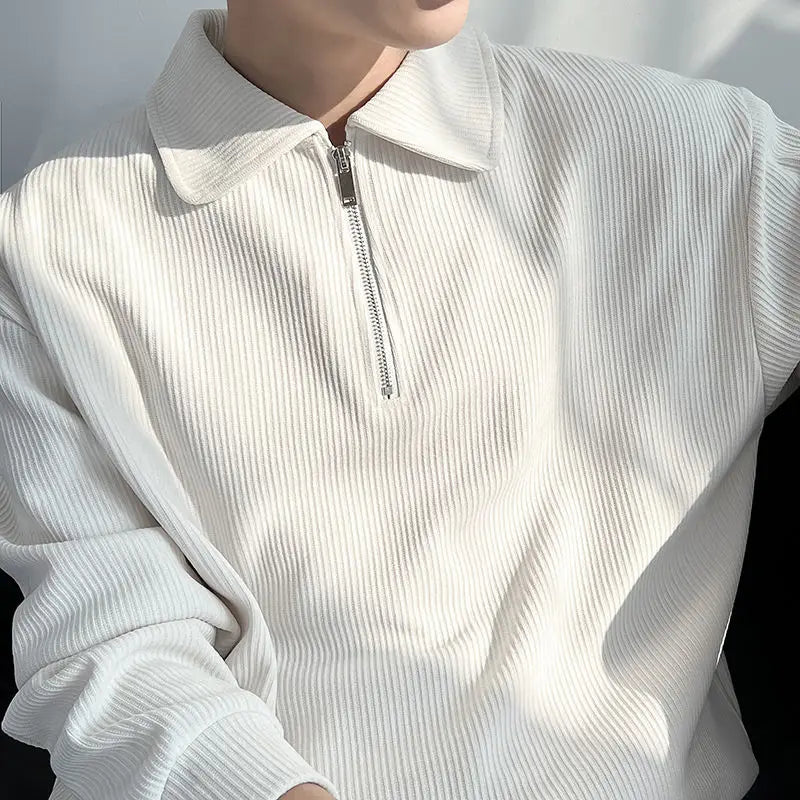 Men's Zippered Long Sleeve Shirt